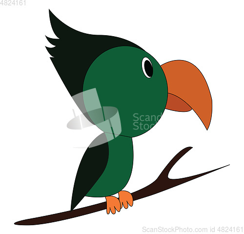 Image of A green-colored Toucan bird vector or color illustration