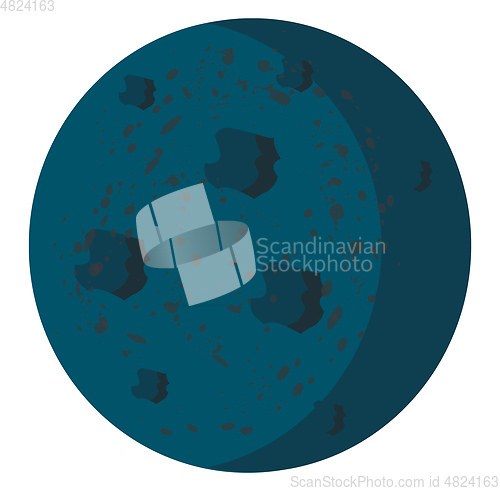 Image of Clipart of a blue planet with its uneven surface vector color dr