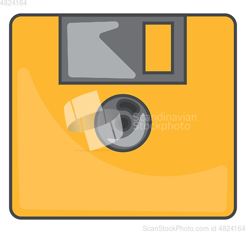 Image of Yellow-colored floppy disk vector or color illustration