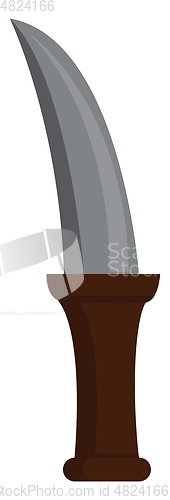 Image of Steel knife with wooden handle vector illustration on white back