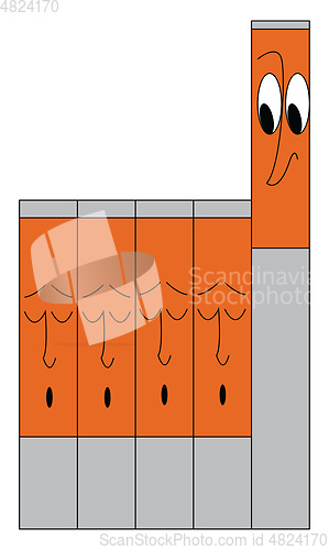 Image of Cartoon of a sleeping cigarettes vector illustration on white ba