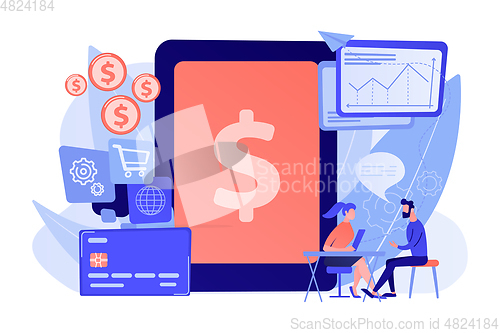 Image of Core banking IT system concept vector illustration.