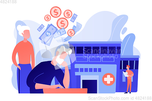 Image of Healthcare expenses of retirees concept vector illustration.