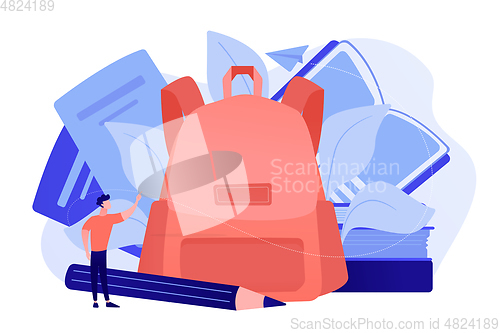 Image of Back to school supplies concept vector illustration.