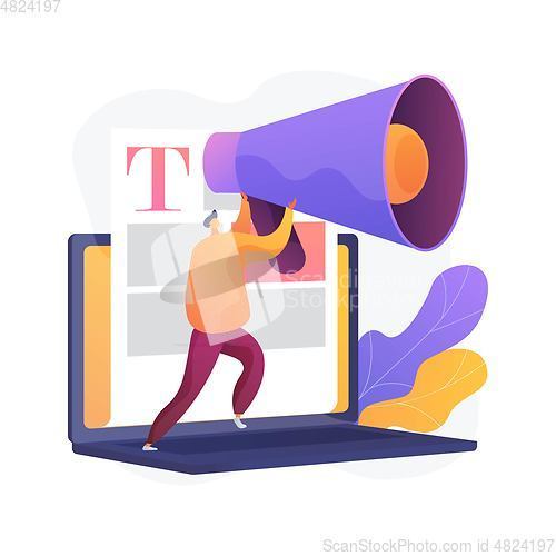 Image of Content and mass media marketing vector concept metaphor.