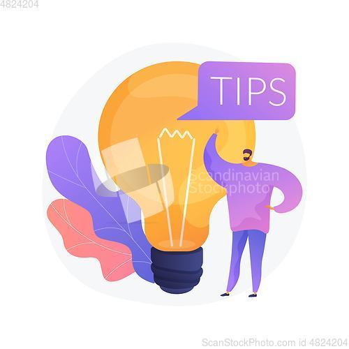 Image of Tips and creative ideas vector concept metaphor.