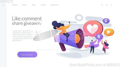 Image of Social network promotion landing page concept