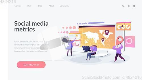 Image of Social media dashboard landing page concept