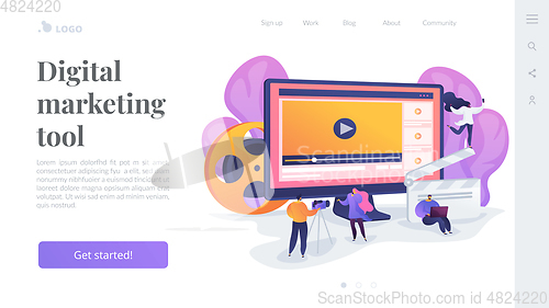 Image of Video content marketing landing page template.