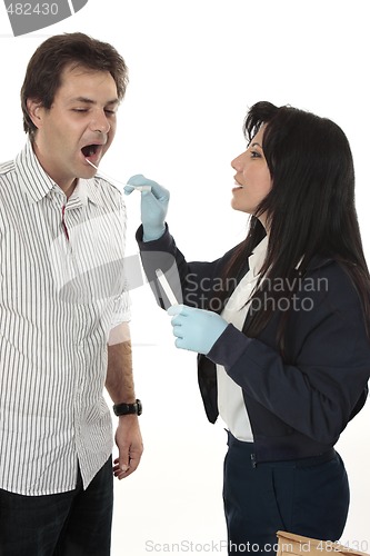 Image of Detective obtaining a  dna sample