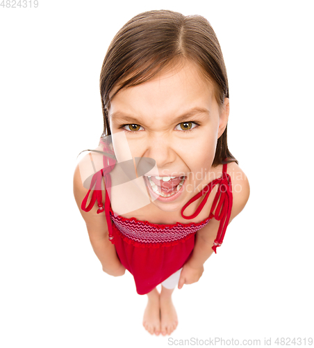 Image of Portrait of an angry little girl