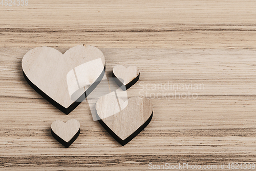 Image of valentine\'s wooden hearts