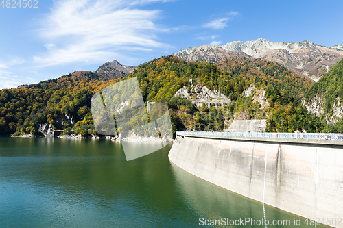 Image of Reservoir of Kurobe dam in Japan