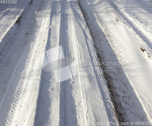 Image of Track in the snow, winter