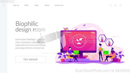 Image of Biophilic design in workspace landing page template