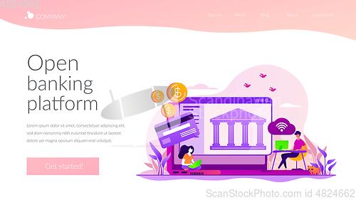 Image of Open banking platform landing page template