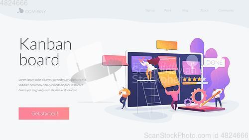 Image of Kanban board landing page concept