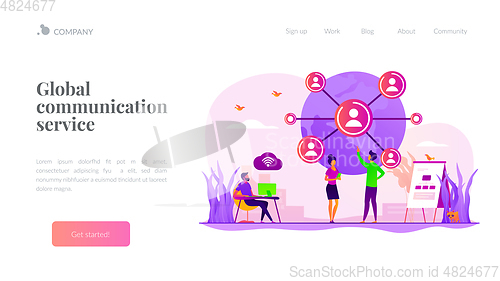 Image of Global network connection landing page template