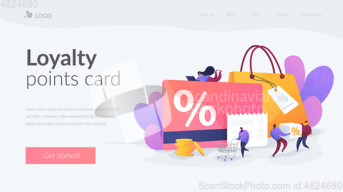 Image of Discount and loyalty card landing page template.