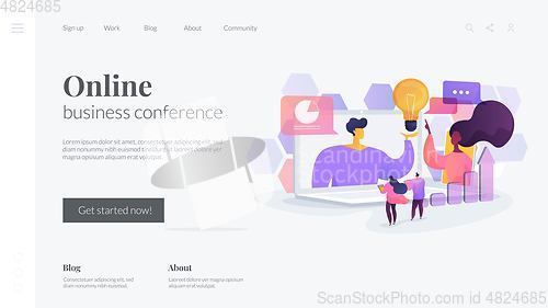 Image of Online conference landing page concept