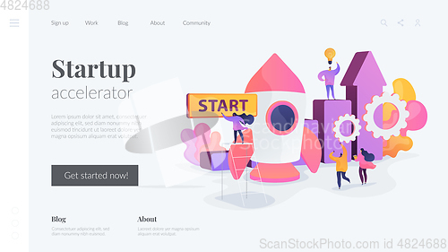 Image of Startup accelerator landing page template.