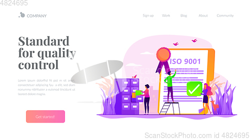 Image of Standard for quality control landing page template