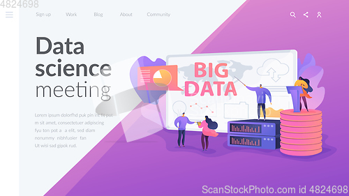 Image of Big data conference landing page template.