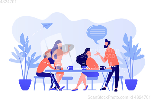 Image of Friends meeting concept vector illustration.