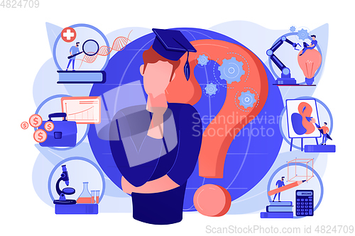 Image of College choice concept vector illustration