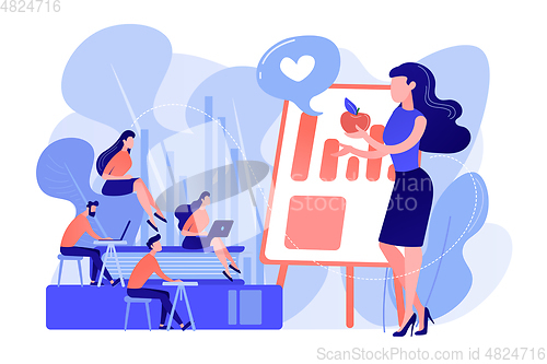 Image of Health and nutrition workshop concept vector illustration.