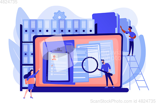 Image of Records management concept vector illustration