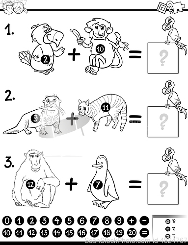 Image of addition game coloring book