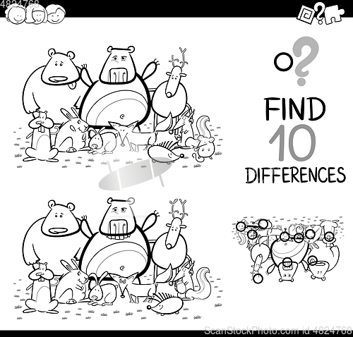 Image of game of differences with animals