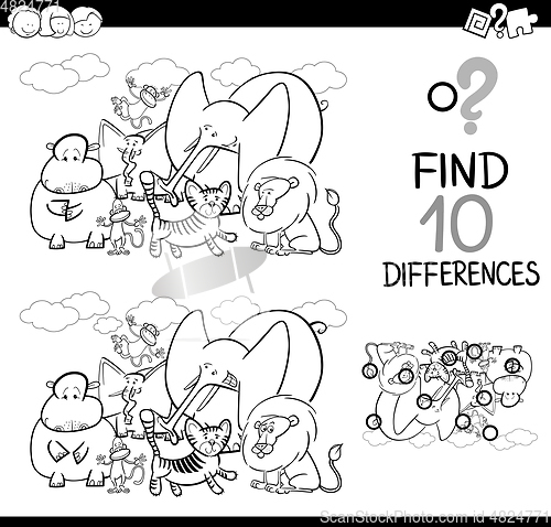 Image of difference game with animals