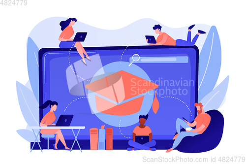 Image of Online courses concept vector illustration.