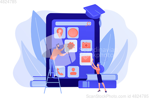 Image of Mobile app development courses concept vector illustration