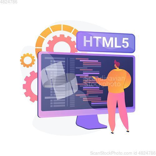 Image of HTML5 programming vector concept metaphor