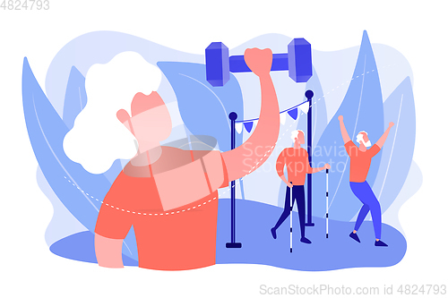 Image of Elder fitness concept vector illustration