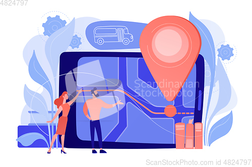 Image of School bus tracking system concept vector illustration.