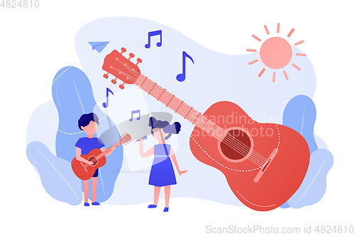 Image of Musical camp concept vector illustration.