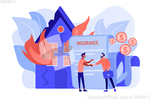 Image of Fire insurance concept vector illustration.