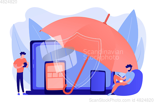 Image of Electronic device insurance concept vector illustration.