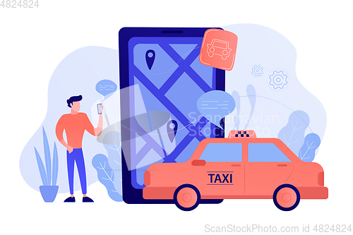 Image of City navigation apps, smart city concept illustration.