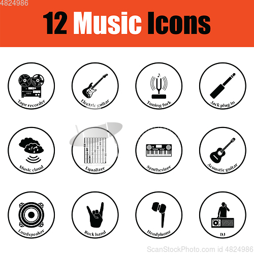 Image of Set of musical icons.