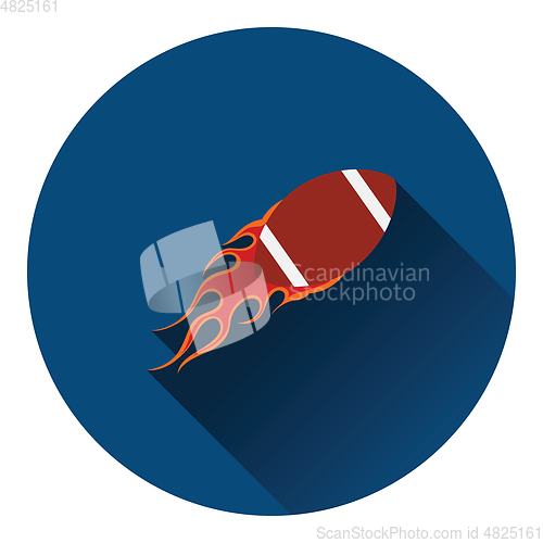 Image of American football fire ball icon