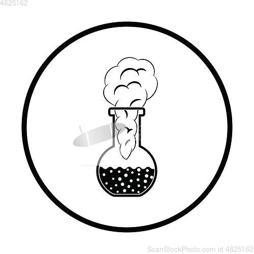 Image of Icon of chemistry bulb with reaction inside