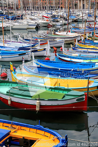 Image of Colorful boats in the port of Nice, Cote d'Azur, French Riviera