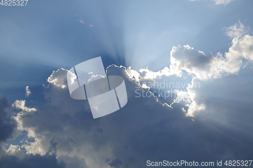 Image of Sky landscape with clouds and sunlight