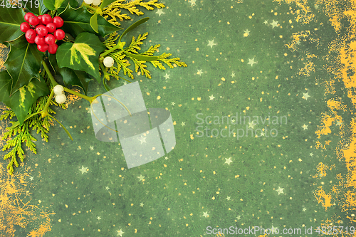 Image of Natural Winter and Christmas Background Border