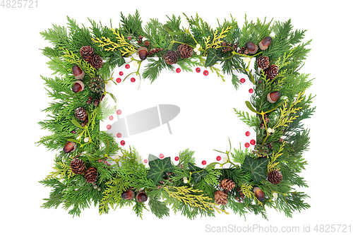 Image of Winter Christmas and New Year Background Border